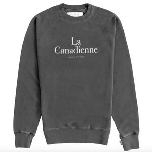 Province of Canada La Canadienne Sweatshirt Washed Black Cotton Mens Small